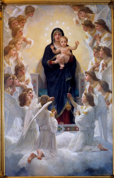 ラ・ヴィエルジュ・オ・エンジェル』ウィリアム・アドルフ・ブグロー（1825-1905） 1900年 作： William Adolphe Bouguereau