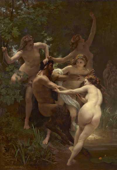 ニンフとサテュロス、1873 作： William Adolphe Bouguereau