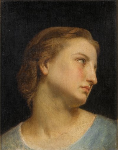 女性の頭の習作（キャンバスに油彩） 作： William Adolphe Bouguereau
