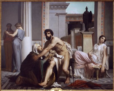ユリシーズ、看護師のエウリュクレエに認められる 作： William Adolphe Bouguereau