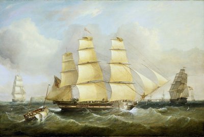 モーリー号と他の船キャンバスに油彩 作： William Adolphus Knell