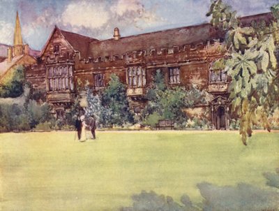 セント・ジョンズ・カレッジの庭園（カラーリトグラフ） 作： William Ainsworth Wildman