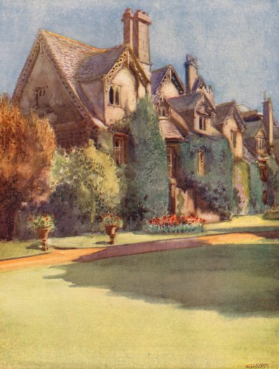 ウスター・カレッジの「邸宅」；ベネディクト会修道士のホールの遺物（カラーリトグラフ） 作： William Ainsworth Wildman