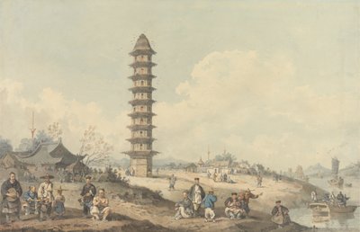 Cidade de Lin Tsin, Shantung, com vista para o Grande Canal 作： William Alexander