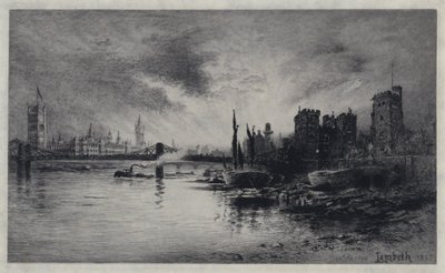 ランベス宮殿（銅版画 作： William Alexander Ansted