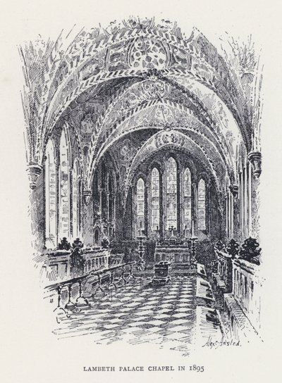 1895年のランベス宮殿礼拝堂（彫刻 作： William Alexander Ansted