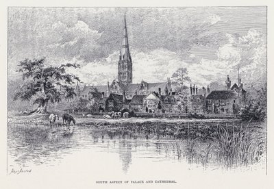 宮殿と大聖堂の南面（彫刻 作： William Alexander Ansted