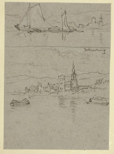 二つの川の情景 作： William Alfred Delamotte