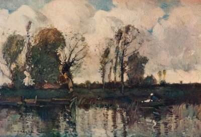 The Banks of the Loir」、1900年頃 作： William Alfred Gibson
