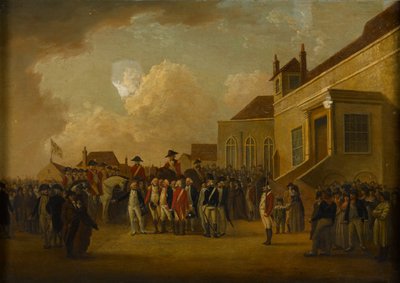 1794年頃、フランダースの軍隊をレビューするヨーク公、フレデリックオーガスタス 作： William Anderson