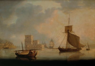テージョの口のベレン塔による海軍カッター 作： William Anderson