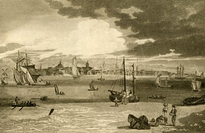 リバプールの眺め、フェリーから、ランカシャー」、1808年   作： William Angus