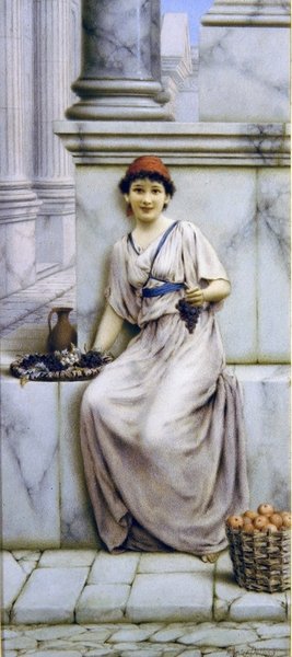 ローマの果物屋さん（水彩・紙） 作： William Anstey Dollond
