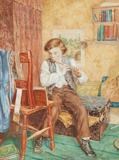 若い音楽家 (水彩) 作： William B. Bunney