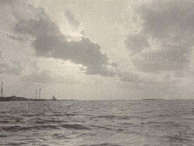 水面に映る夕日、1890年代 作： William B Post