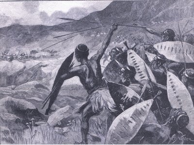 マトッポヒルズでの戦闘：マタベレの担当、キャッセルズイングランドの歴史、1900年代のイラスト 作： William Barnes Wollen