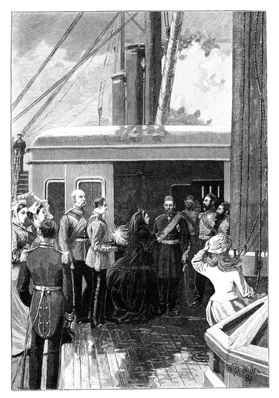 ビクトリア女王、1867年にガーターの命令でトルコのスルタンのアブドゥルアジズに投資 作： William Barnes Wollen