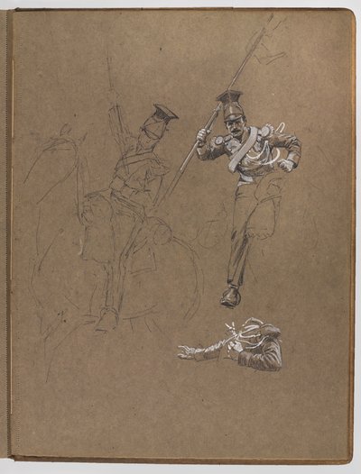 油絵のための研究、？旗：アルブヘラ、1811年5月16日？ 作： William Barnes Wollen