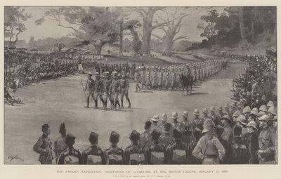 アシャンティ遠征、イギリス軍によるクーマシー占領、1896年1月17日 作： William Barnes Wollen