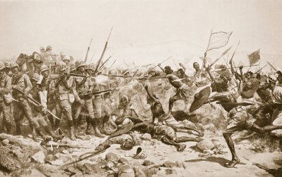 1885年1月17日のアブクレアの戦い、「ハチソンの歴史」のイラスト、1910年頃 作： William Barnes Wollen