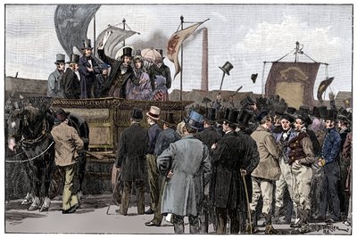 ケニントンコモンに関するチャーティストのデモ、1848年、1900年 作： William Barnes Wollen