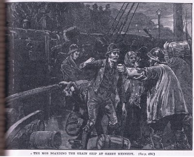 ギャリーケネディAD 1841で穀物船に乗り込む暴徒 作： William Barnes Wollen