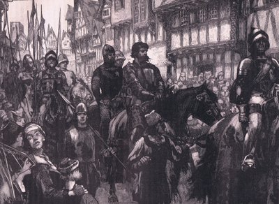 ウェストミンスターホールAD 1304に向かう途中のウォレス 作： William Barnes Wollen