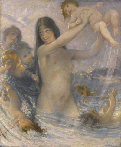 ニンフとウォーターベイビー 作： William Baxter Closson