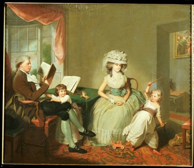 ヘイワード夫妻と子供たち、マチルダとジョージのグループ肖像、c.1789 作： William Beechey