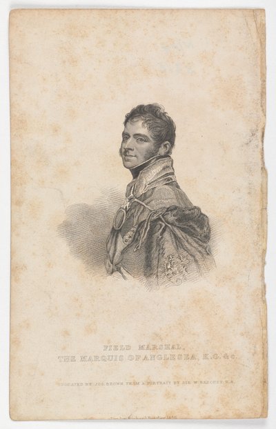 「フィールドマーシャルアングルシーKG＆C.の侯爵」、1820年 作： William Beechey