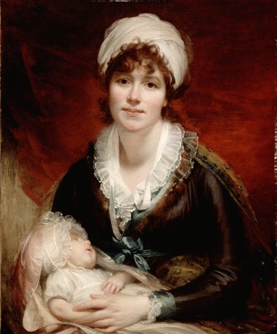 ビーチー夫人と赤ちゃん、1800年頃 作： William Beechey