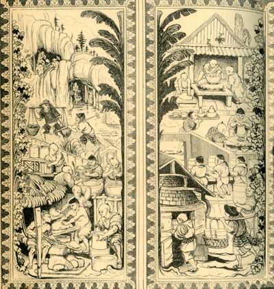 陶芸家の仕事、ステンドグラスの窓のデザイン、c1870、1881年。 作： William Bell Scott