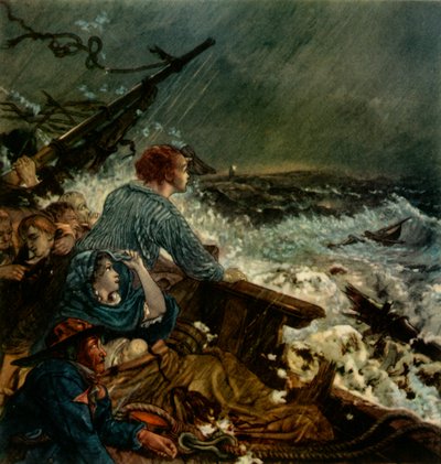 1838年9月8日に難破した船員を救ったグレース・ダーリンとその父」、1942年。   作： William Bell Scott