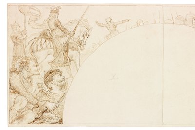 ウォリントンホールの壁画のスケッチ（ボディカラー） 作： William Bell Scott