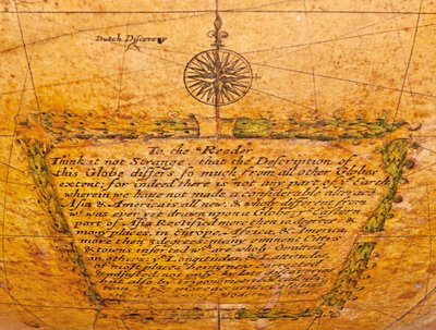 初期のイギリスの地球儀、1673年頃 作： William Berry