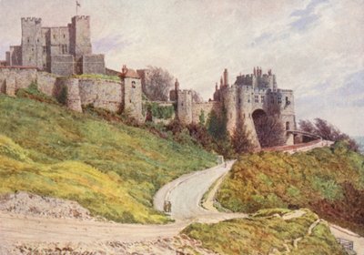 キャッスル・ヒルからのドーバー城（カラーリトグラフ） 作： William Biscombe Gardner