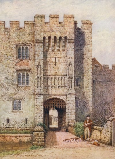 ヒーヴァー城の入り口（カラーリトグラフ） 作： William Biscombe Gardner