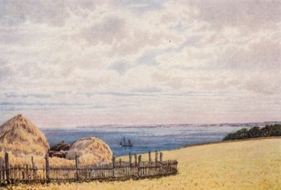 ラムズゲート側からペグウェル湾を望む（カラーリトグラフ） 作： William Biscombe Gardner