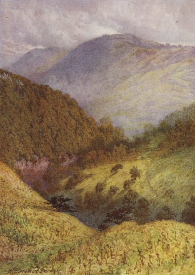 チーデールを見下ろす、遠くに高いトール 作： William Biscombe Gardner