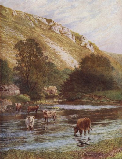 On the Wye, Upper Dale Farm, Monsal Dale (カラーリトグラフ) 作： William Biscombe Gardner
