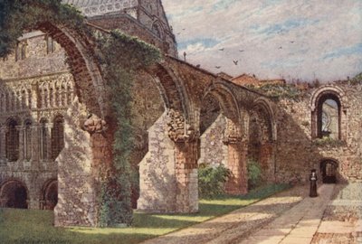 カンタベリー大聖堂診療所跡（カラーリトグラフ） 作： William Biscombe Gardner