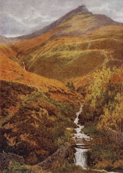 The Nab and Golden Clough from Grindslow Dell, Edale (Color litho) 作： William Biscombe Gardner