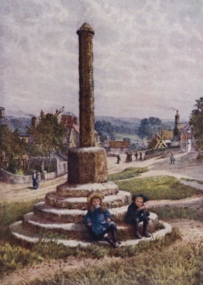 The Old Cross, Great Longstone（カラーリトグラフ版 作： William Biscombe Gardner