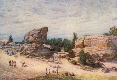 ガマ岩、ラストホール・コモン、タンブリッジ・ウェルズ（カラーリトグラフ） 作： William Biscombe Gardner