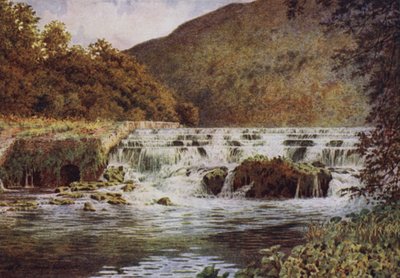 The Waterfall, Monsal Dale（カラーリトグラフ 作： William Biscombe Gardner