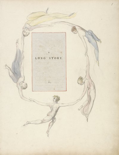 「長い物語」、「トマス・グレイの詩」のデザイン23r 作： William Blake