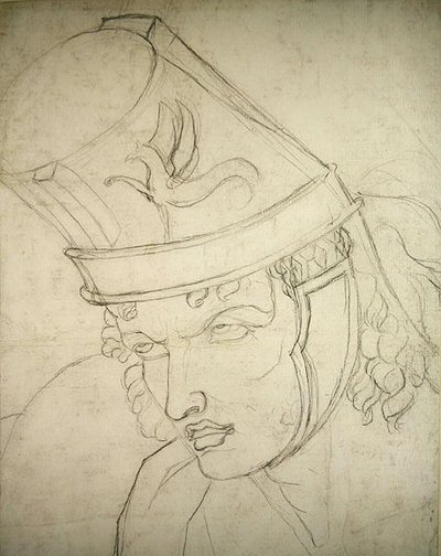 A Visionary Head（鉛筆、紙） 作： William Blake