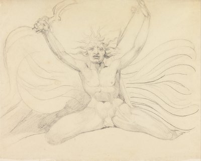 アルビオンは4人のゾアを適切な任務に追いやる 作： William Blake