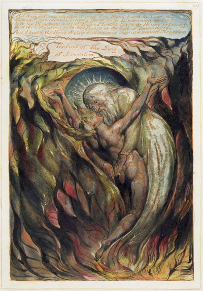 「識別されたすべての人間の形態...」、「エルサレム」のプレート99 作： William Blake