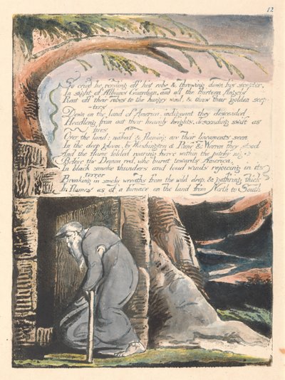 アメリカ。予言、プレート14、だから彼は叫んだ…。 作： William Blake